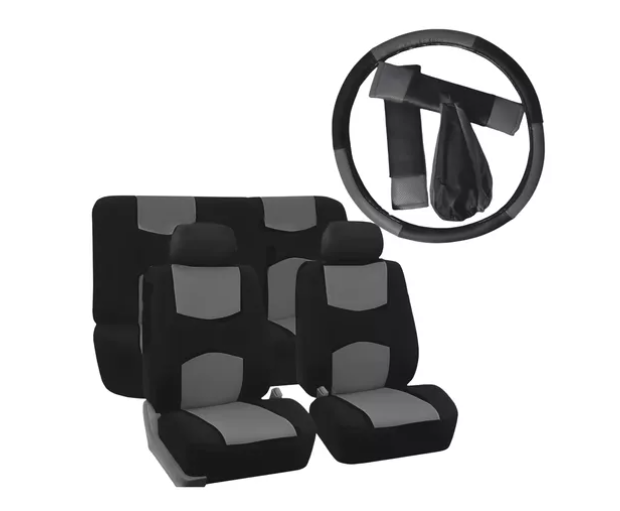 SET CUBRE ASIENTO ECO CUERO + ACCESORIOS