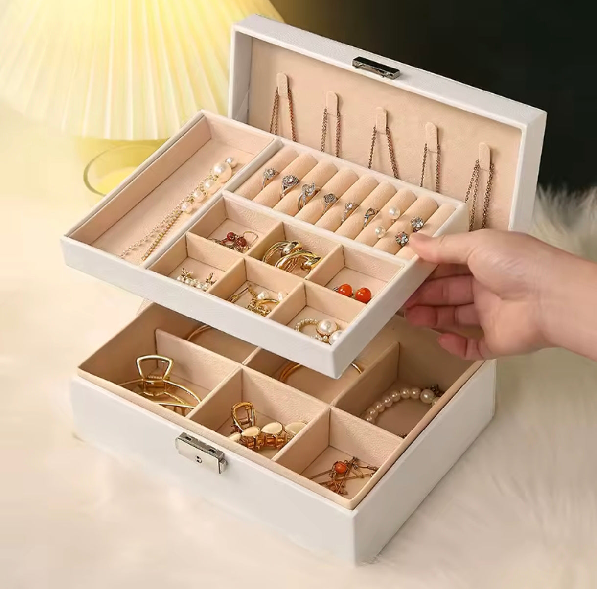 💍Caja Joyero Organizadora Doble Capa