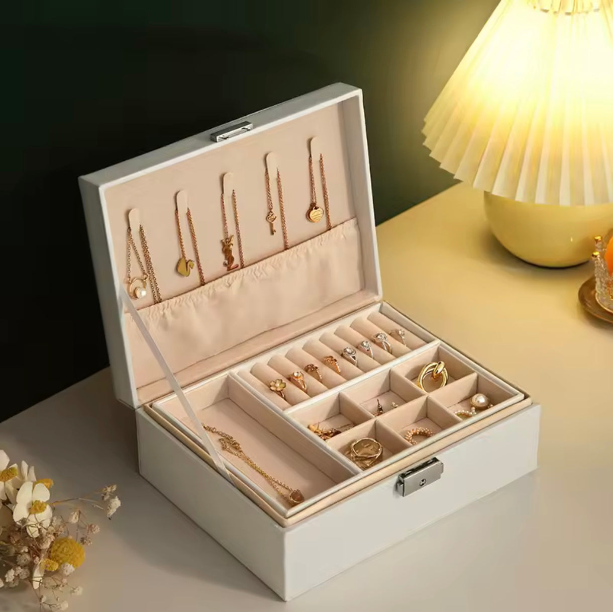 💍Caja Joyero Organizadora Doble Capa