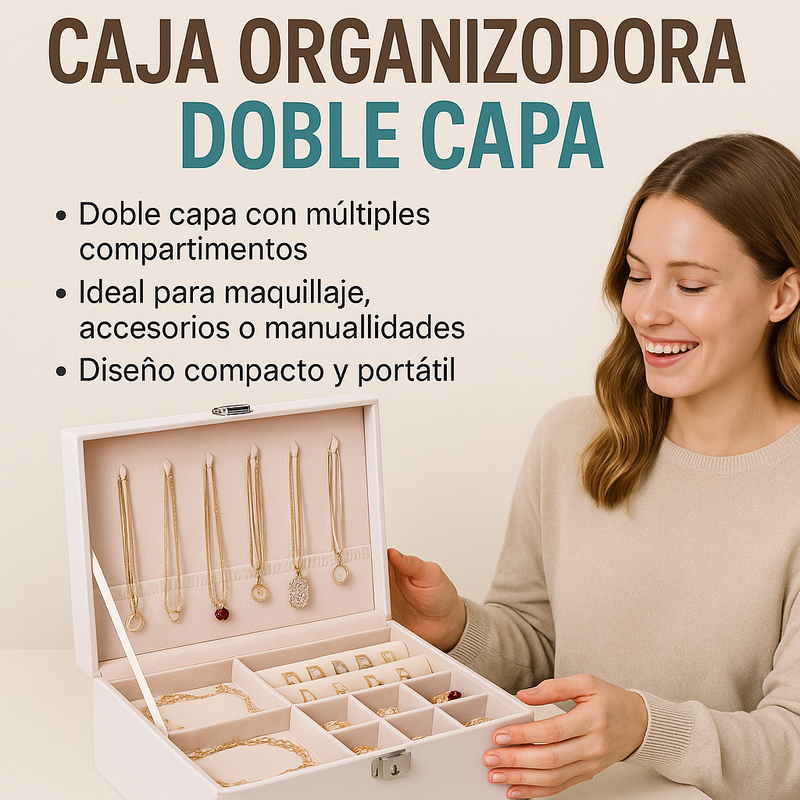 💍Caja Joyero Organizadora Doble Capa